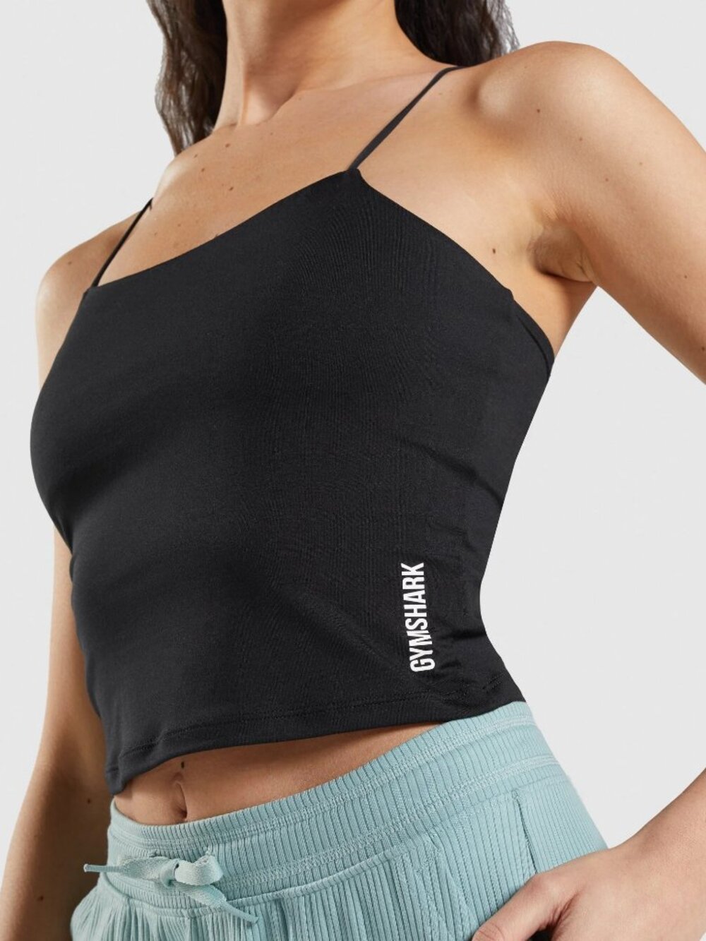 Gymshark Black Double-Strap Crop Cami Top